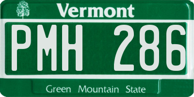 VT license plate PMH286