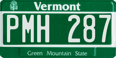 VT license plate PMH287