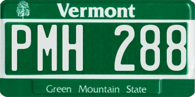 VT license plate PMH288