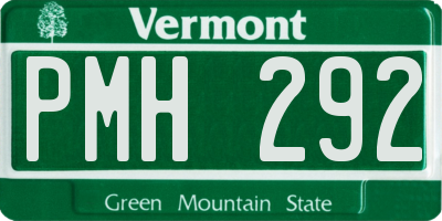 VT license plate PMH292