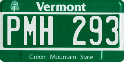 VT license plate PMH293