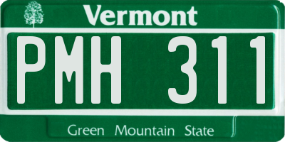 VT license plate PMH311