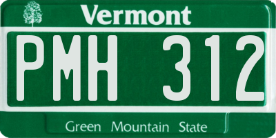 VT license plate PMH312