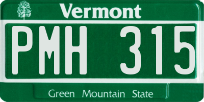 VT license plate PMH315