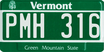 VT license plate PMH316