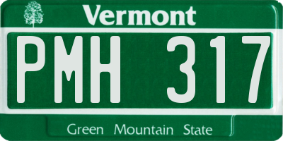 VT license plate PMH317