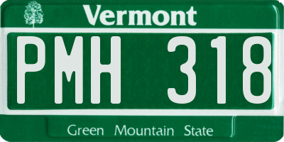 VT license plate PMH318