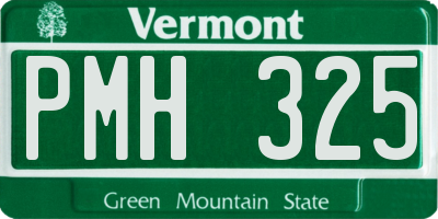 VT license plate PMH325