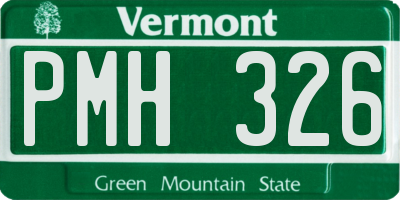 VT license plate PMH326