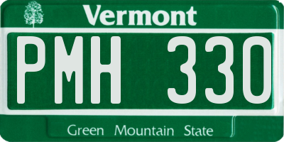 VT license plate PMH330