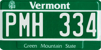 VT license plate PMH334