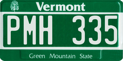 VT license plate PMH335