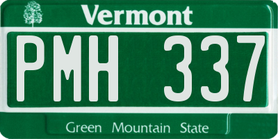 VT license plate PMH337