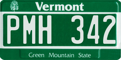 VT license plate PMH342