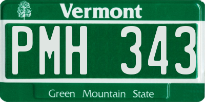 VT license plate PMH343