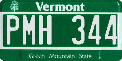 VT license plate PMH344