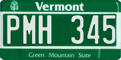 VT license plate PMH345