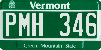 VT license plate PMH346