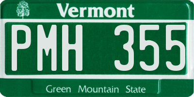 VT license plate PMH355