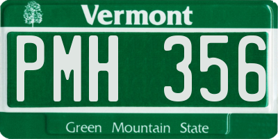 VT license plate PMH356