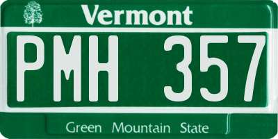 VT license plate PMH357