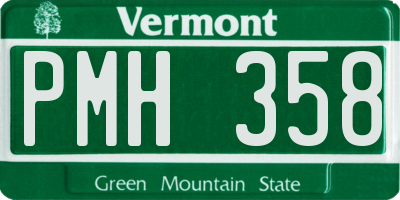 VT license plate PMH358