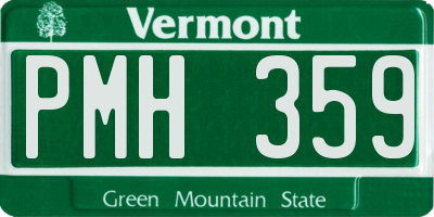 VT license plate PMH359