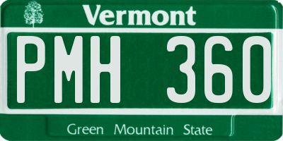 VT license plate PMH360
