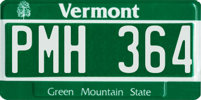 VT license plate PMH364