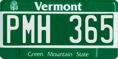 VT license plate PMH365