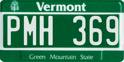 VT license plate PMH369
