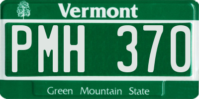 VT license plate PMH370