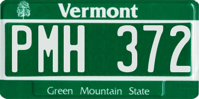 VT license plate PMH372