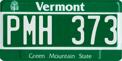 VT license plate PMH373
