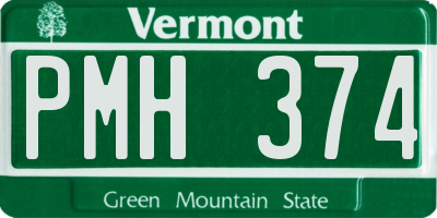 VT license plate PMH374