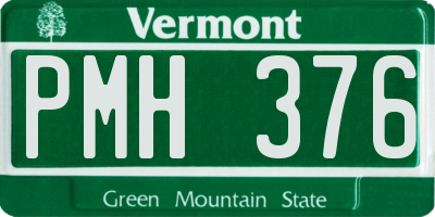 VT license plate PMH376