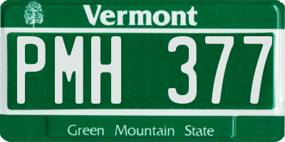VT license plate PMH377