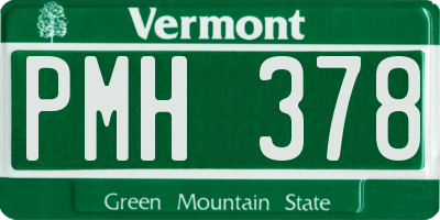 VT license plate PMH378