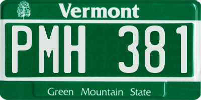 VT license plate PMH381
