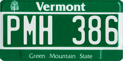 VT license plate PMH386