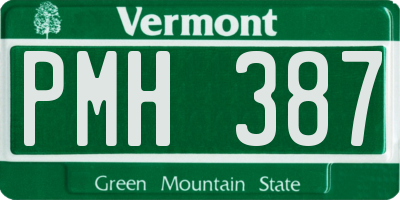 VT license plate PMH387
