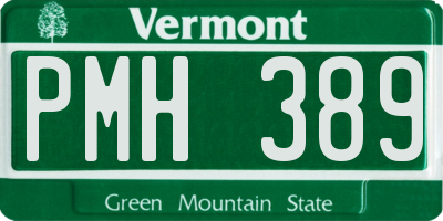 VT license plate PMH389