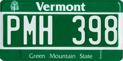 VT license plate PMH398