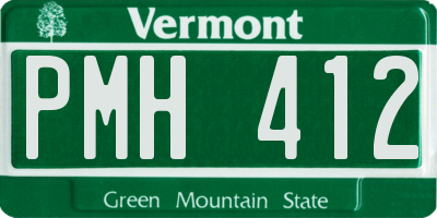 VT license plate PMH412
