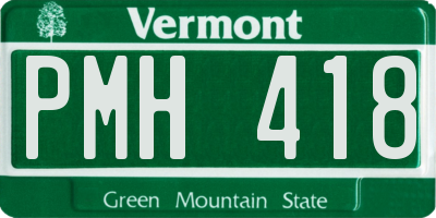 VT license plate PMH418