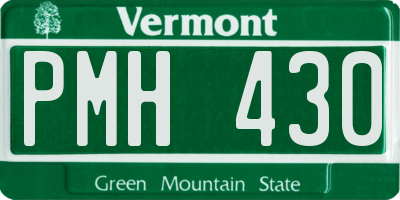 VT license plate PMH430
