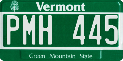 VT license plate PMH445