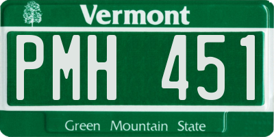 VT license plate PMH451