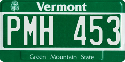 VT license plate PMH453