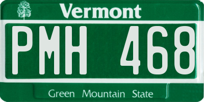 VT license plate PMH468